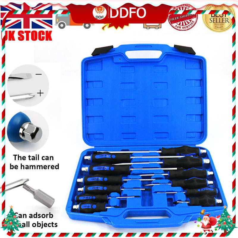 12Pcs HEAVY DUTY Magnetic Screwdriver Set Anti-Slip Phillips Slotted Tool Box UK from ddf the best price
